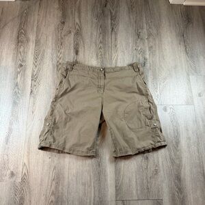 Woolrich Cargo Shorts Womens 16 Beige Stretch Relaxed Outdoor Hiking Casual